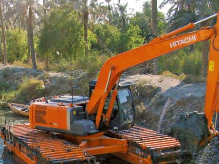 Máy xúc lội nước Amphibious excavators