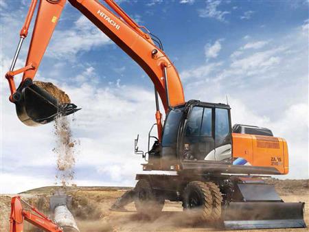 Máy đào bánh lốp Hitachi ZX210W-5A