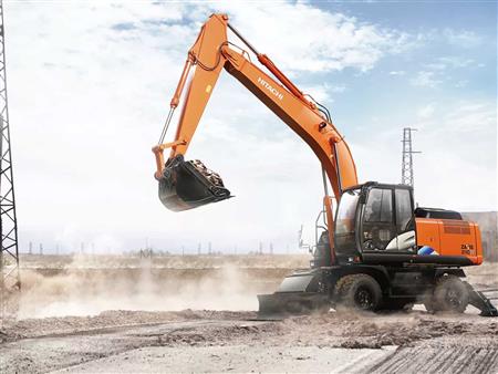 Máy đào bánh lốp Hitachi ZX210W-5A