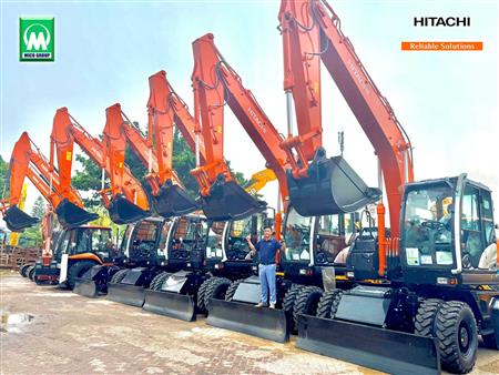 Máy xúc đào liên hợp Hitachi Shinrai Power BX100 tại kho MICO GROUP