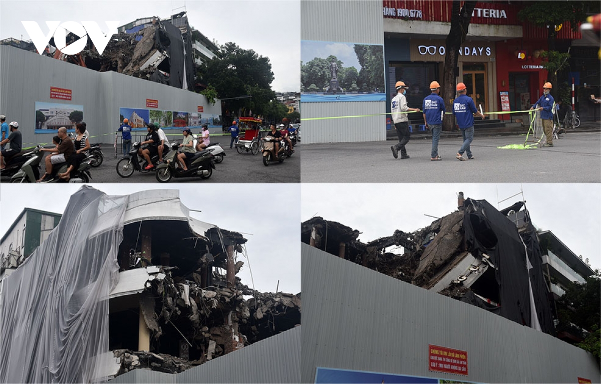 Toàn cảnh phá dỡ tòa nhà Hàm Cá Mập nhìn từ trên cao