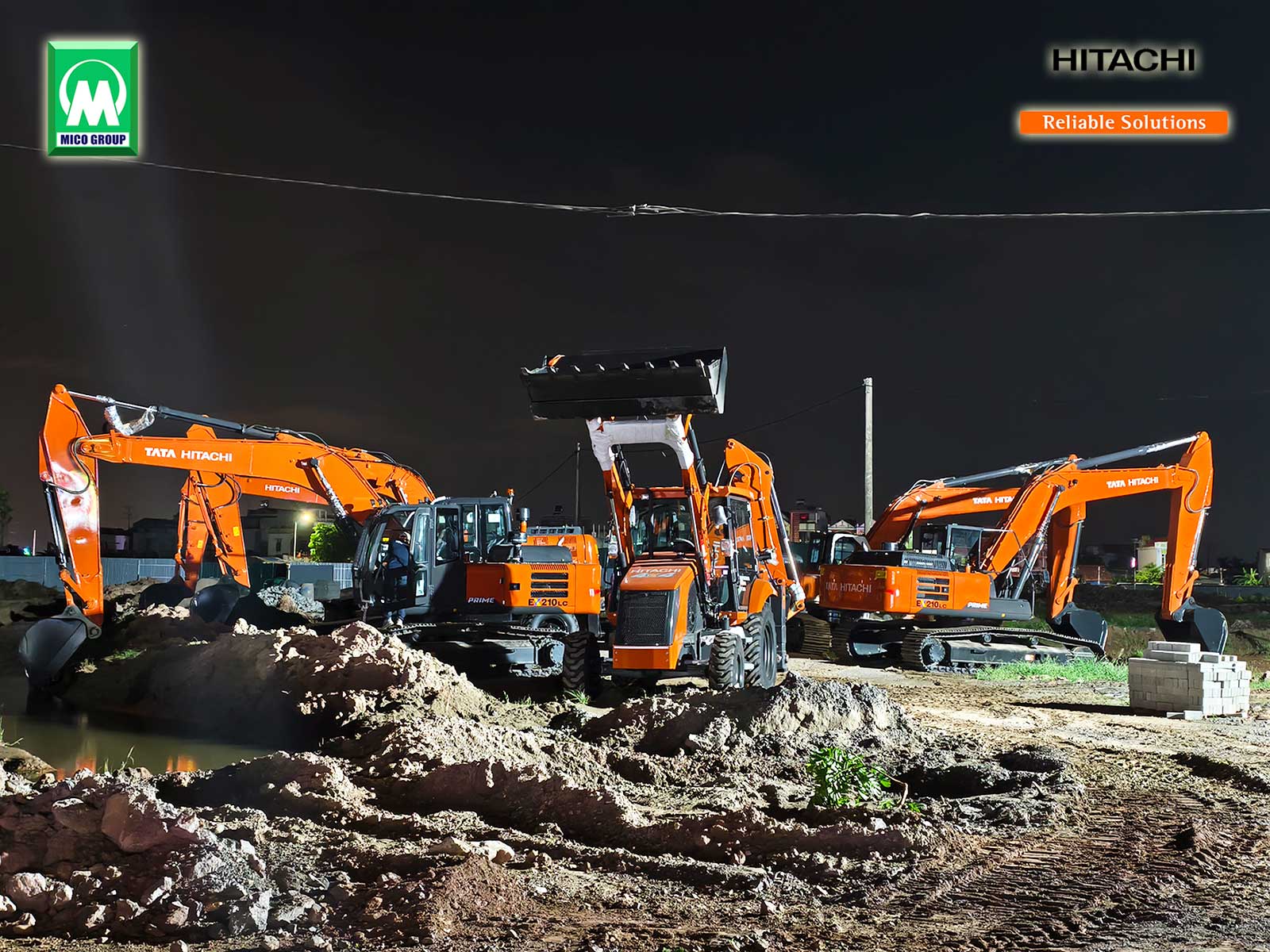 Lô 06 Máy xây dựng Hitachi tại công trình
