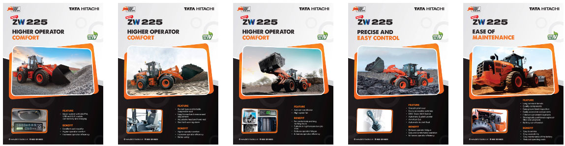 Máy xúc lật Tata Hitachi ZW225 5 tấn - Tính năng